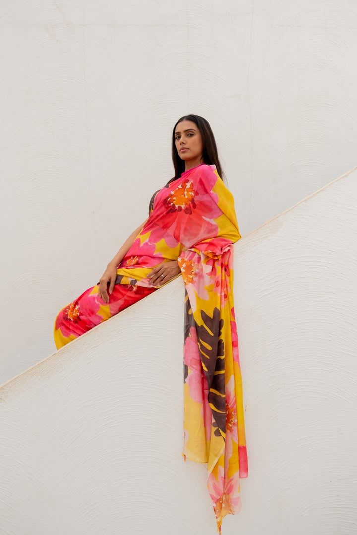Tuscany Flowers Saree