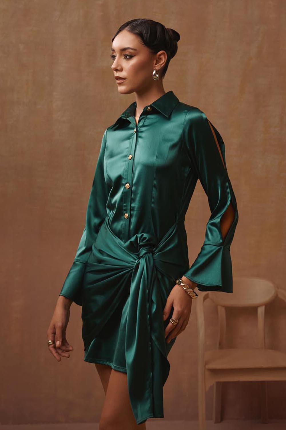 Emerald Green Tie Dress