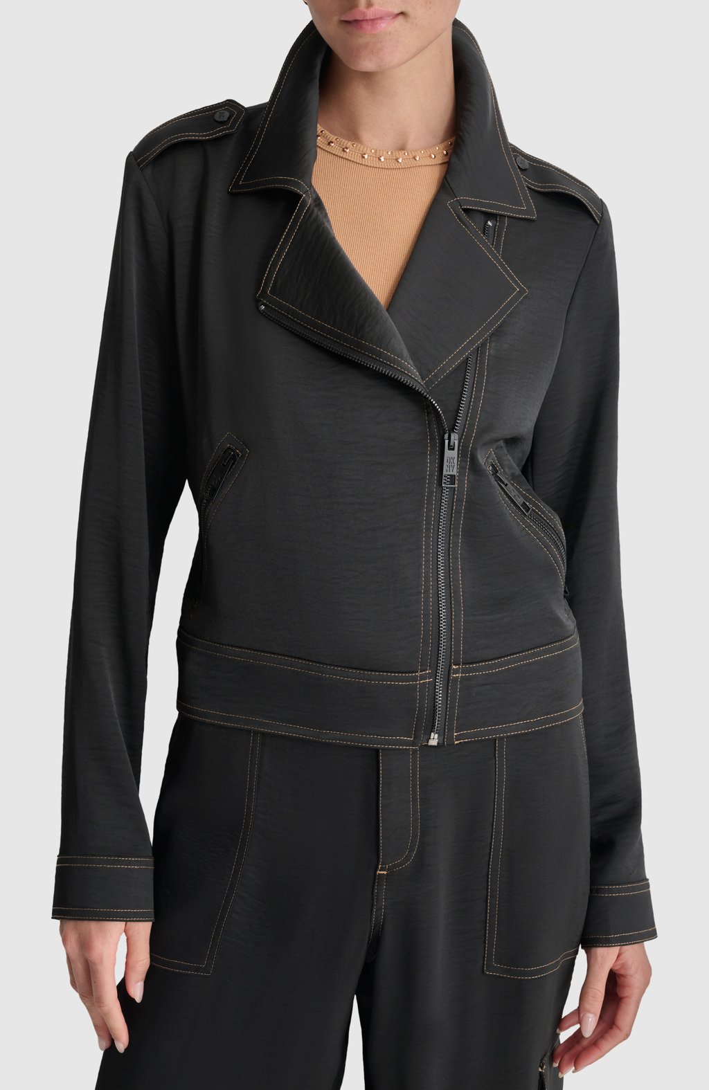 Classic Solid Biker Jacket