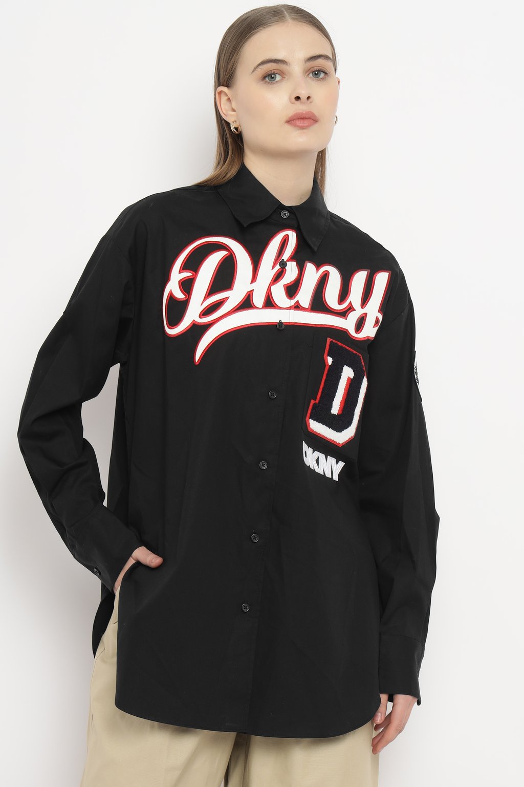 Spread Collar Heat of Ny  Patch & Embroidery Shirt