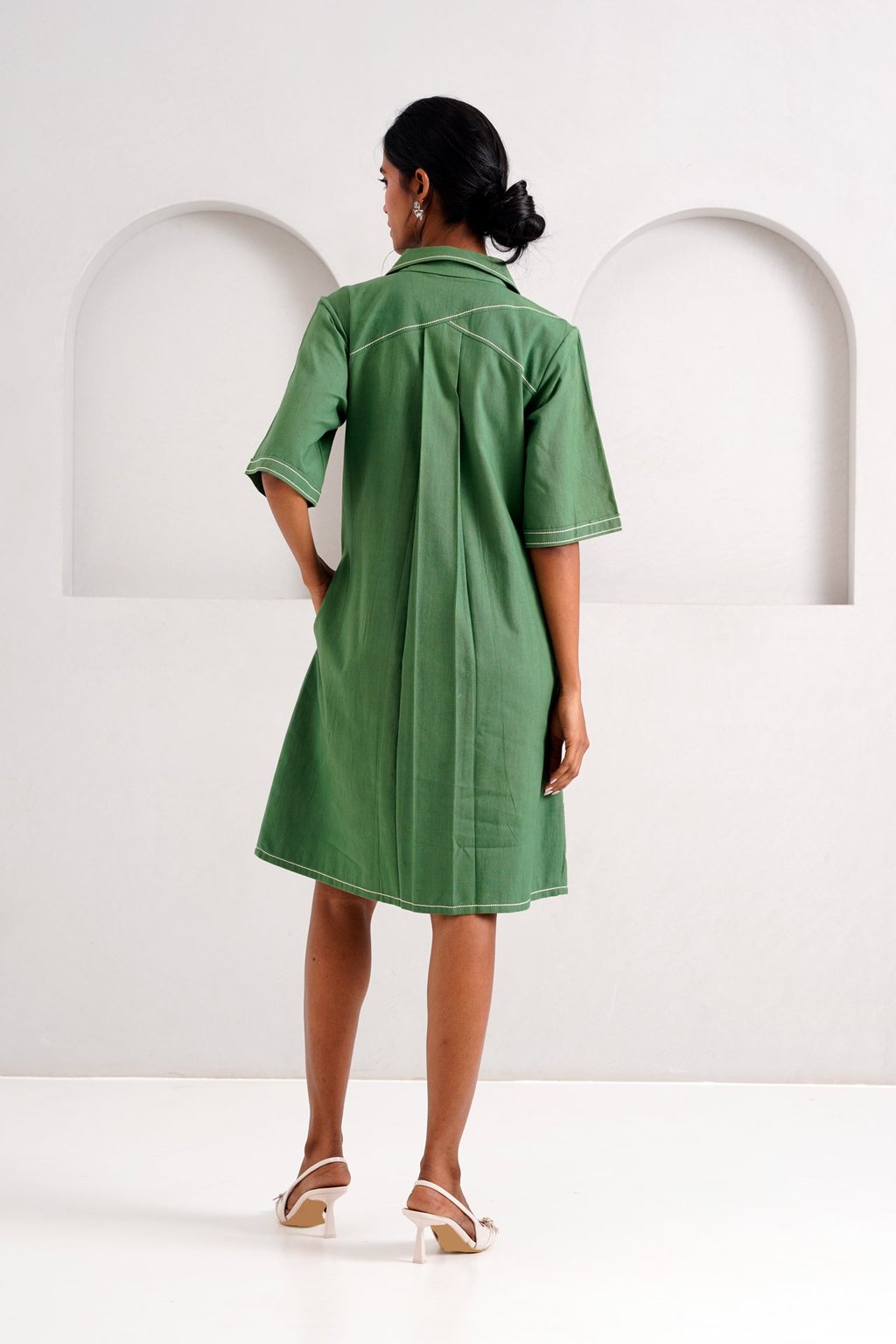 Taiwo - Embroidered Shirt Dress