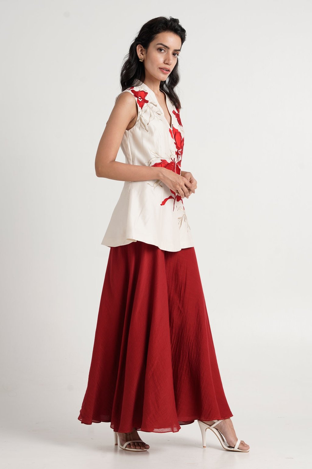 Kubra - Princess-Fit Peplum Top + Divided Skirt
