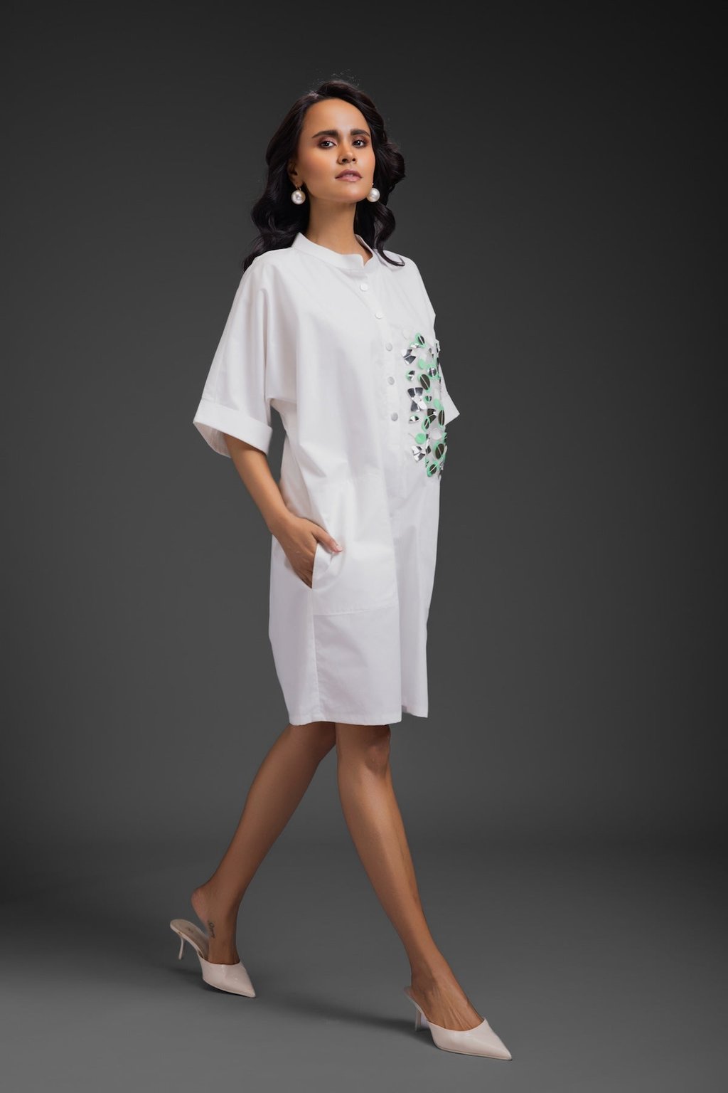 Relaxed Straight Fit Dress with Pocket