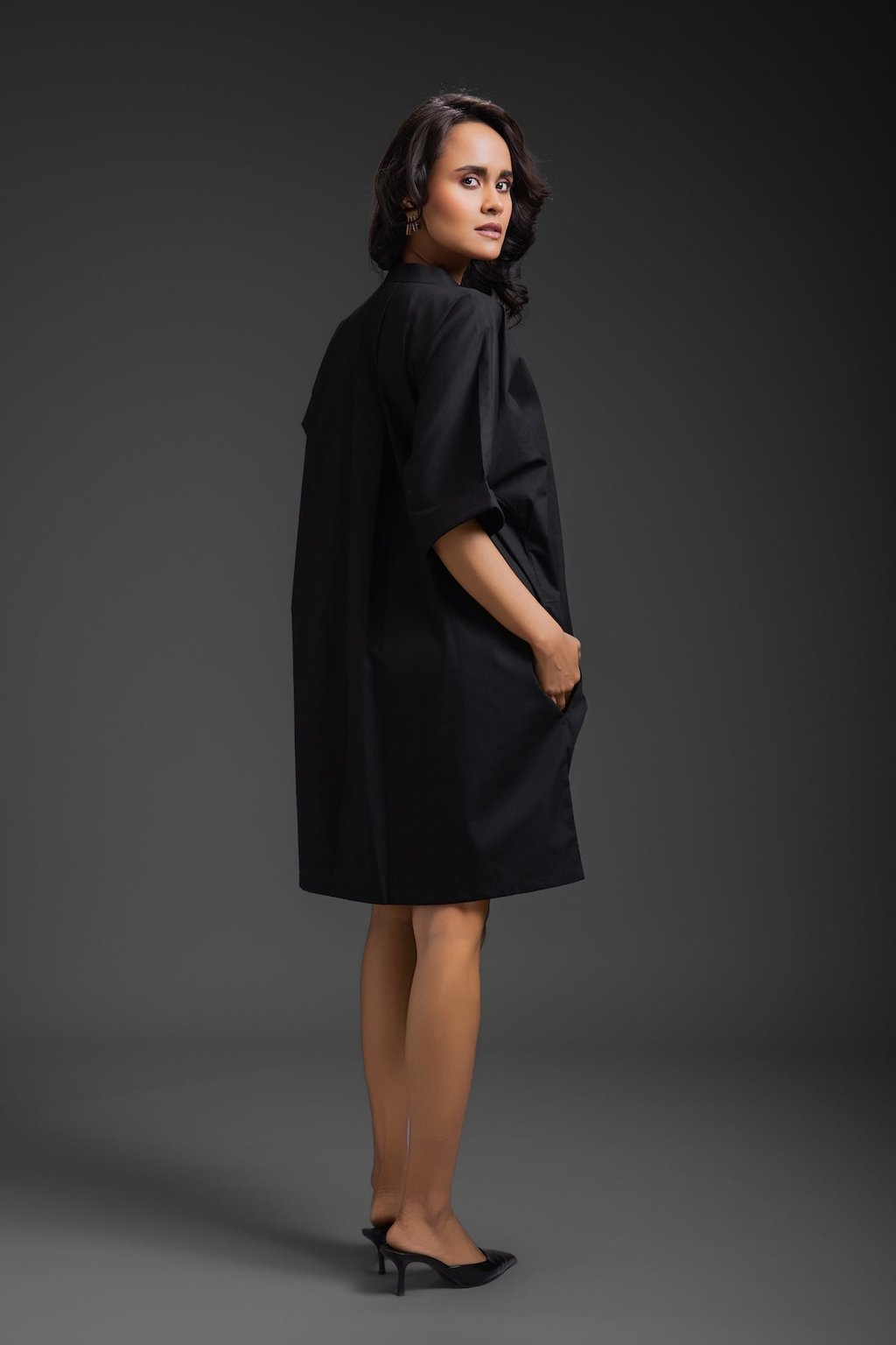 Relaxed Straight Fit Dress with Pocket