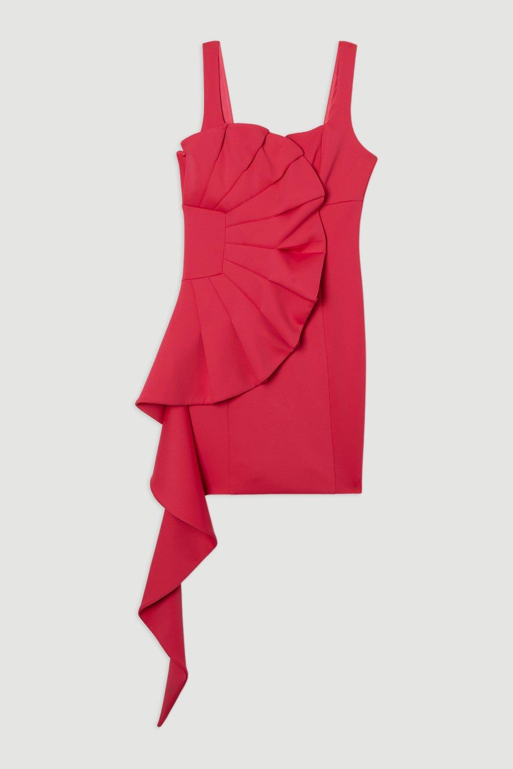 Scuba Drama Ruffle Woven Mini Dress