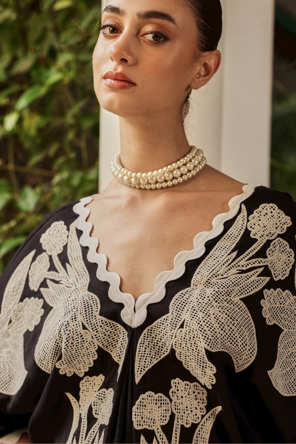 Honeycomb Embroidered Kaftan