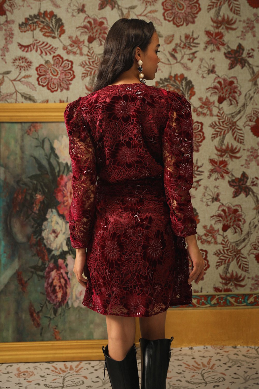 Glimmering Cutwork Applique Dress