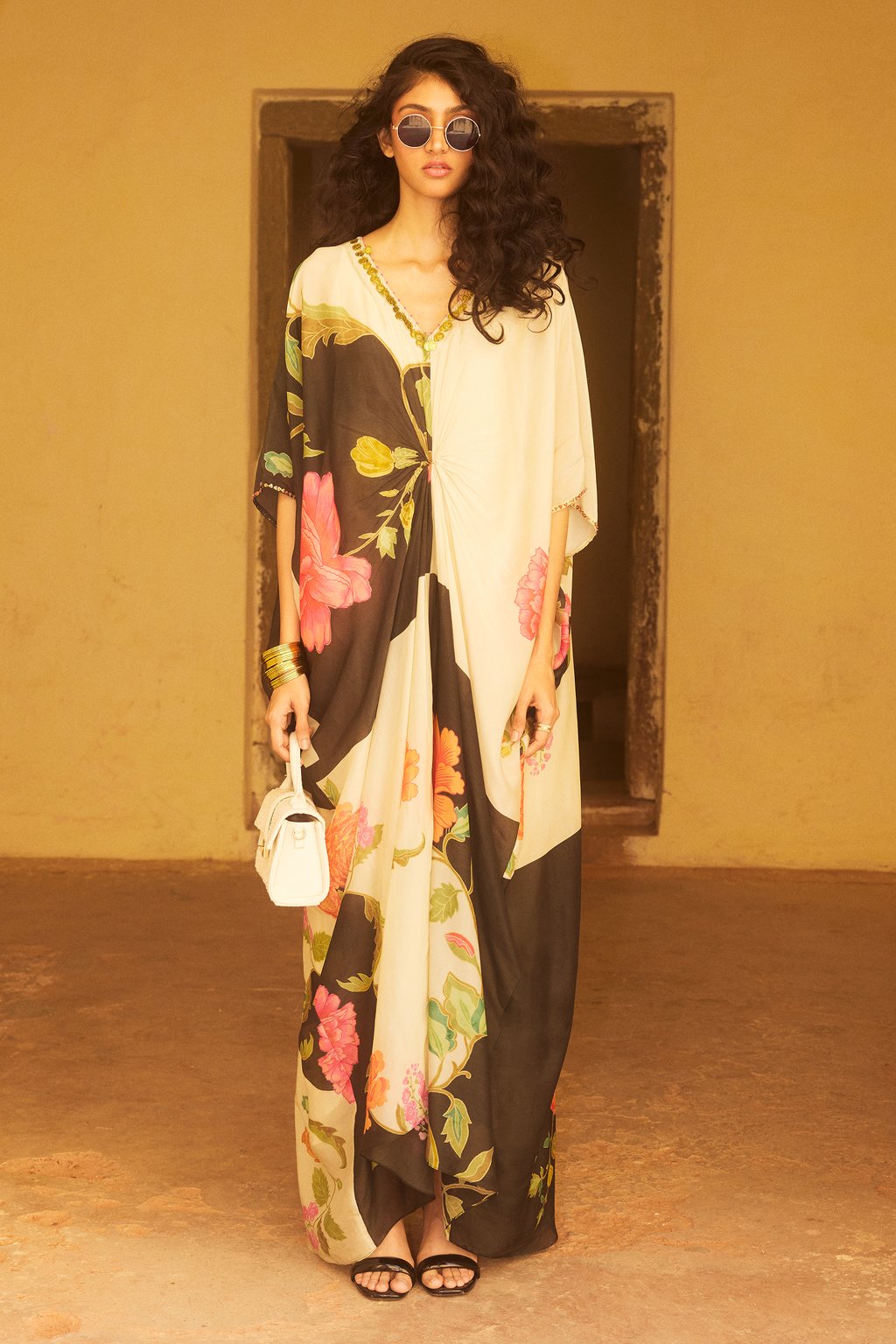 Black and White Knot Kaftan