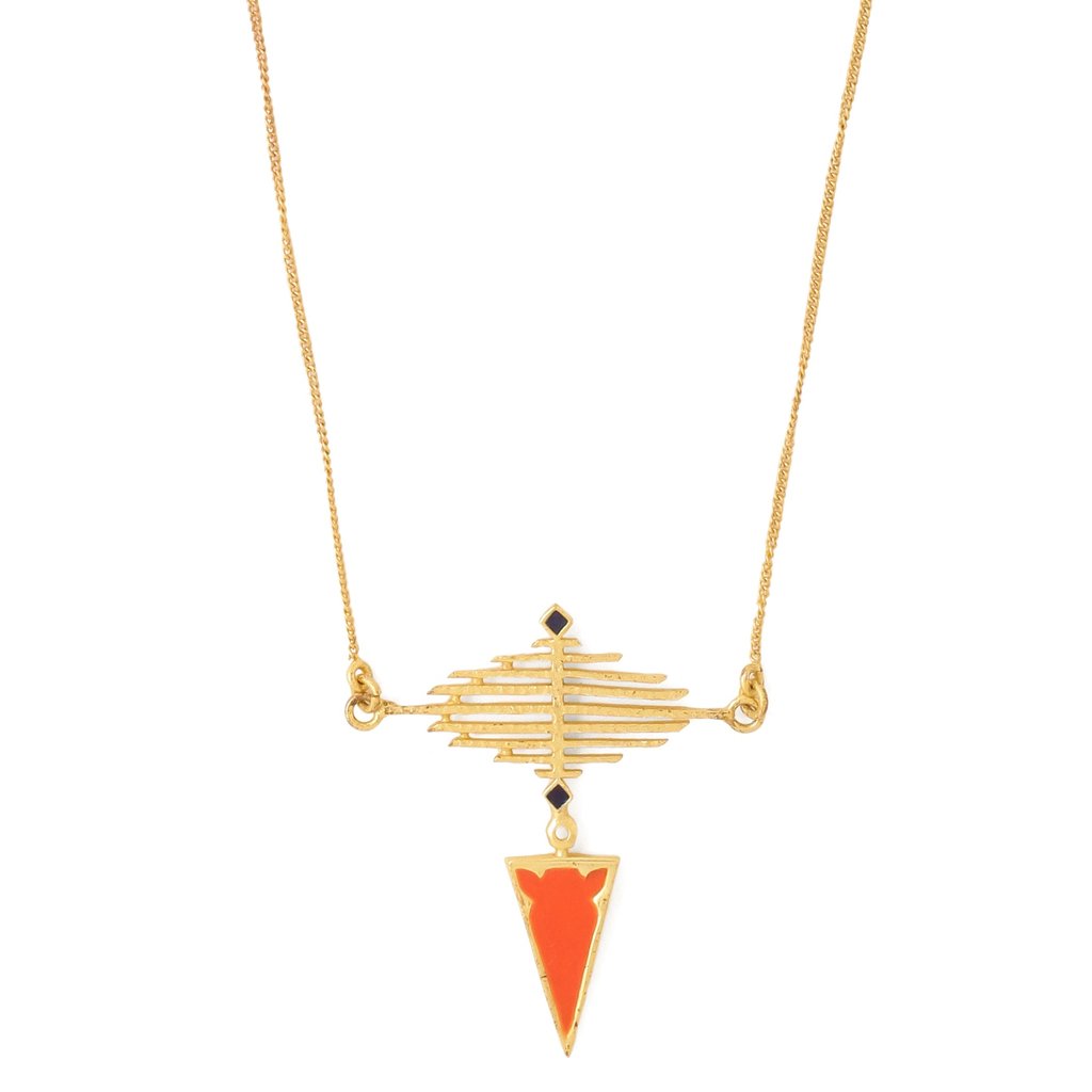 Step Lattice Neck Chain - Orange