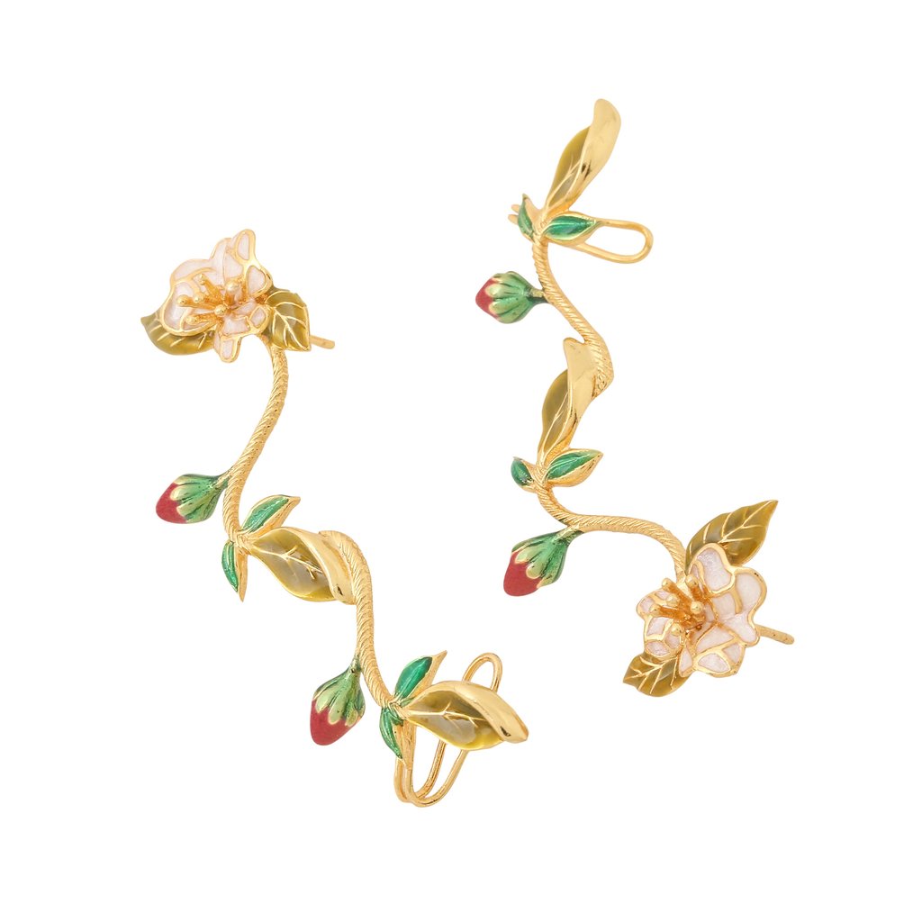 Mini Spring Ear Cuff - Pearl White