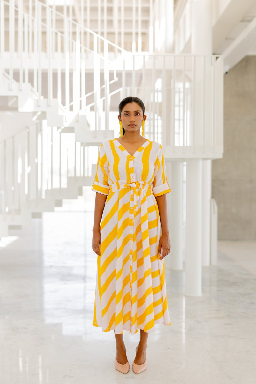 Lemonberry Draw-Cord Dress