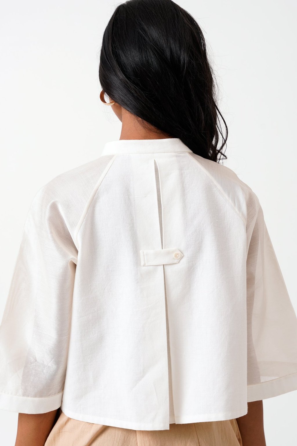 Ivory Zola - Raglan Sleeve Crop Shirt