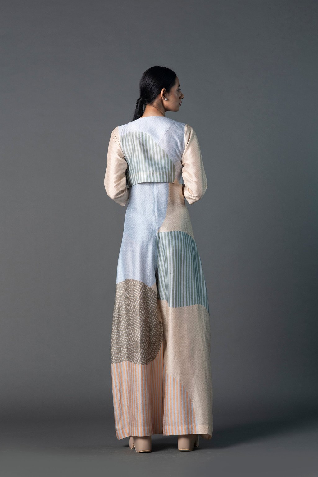 Array Bandhani Buttercream & Soft Blue