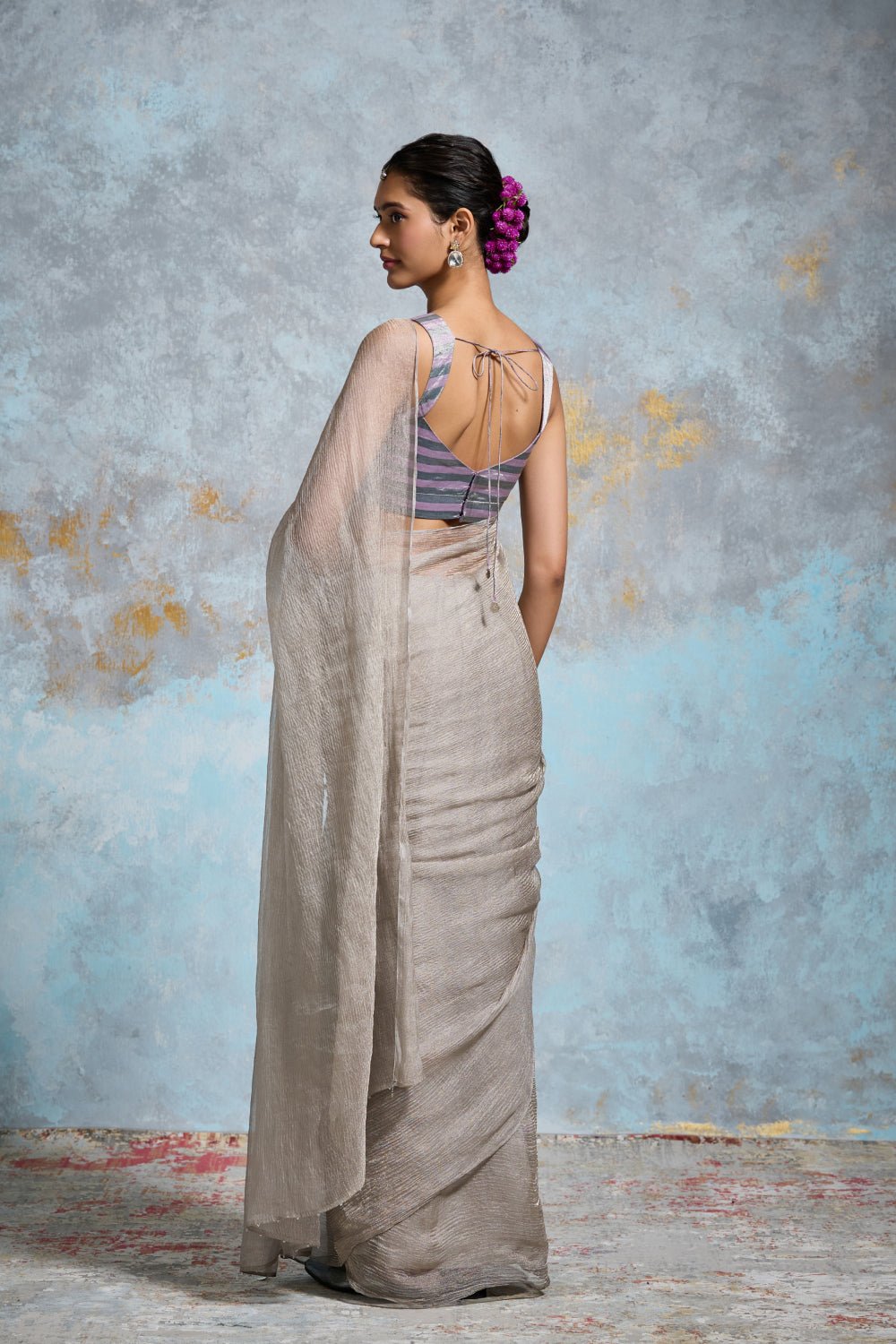 Sanjana Tissue Silver Grey Sarees