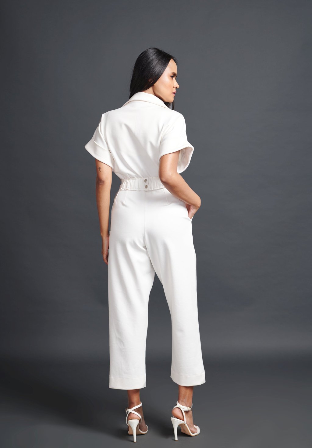 Collared Jumpsuit with Belt