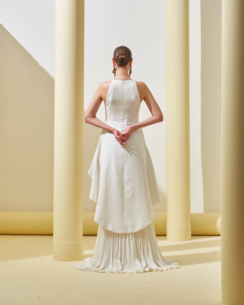 Peplum Pleated Gown