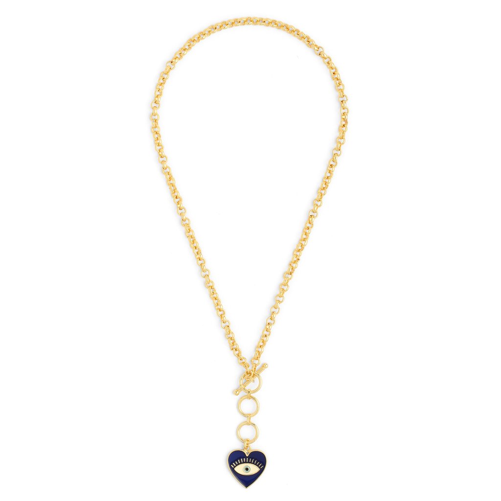 Heart Eye Toggle Neck Chain - Gold