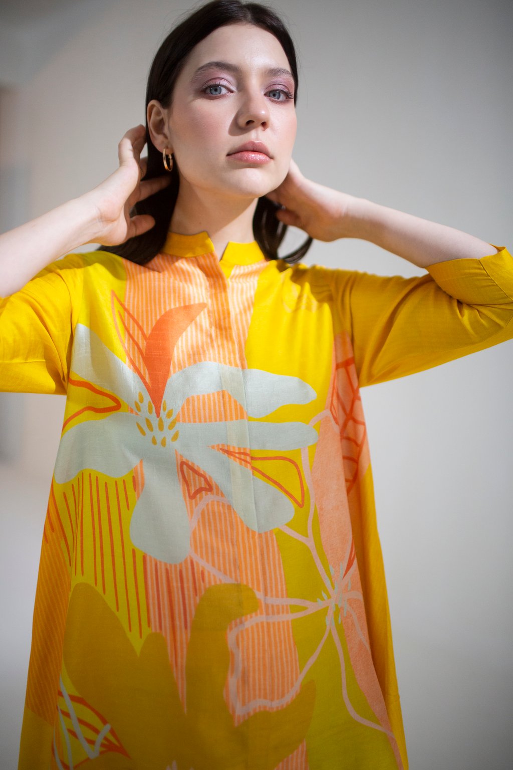 Yellow Short Kaftan Tail Set