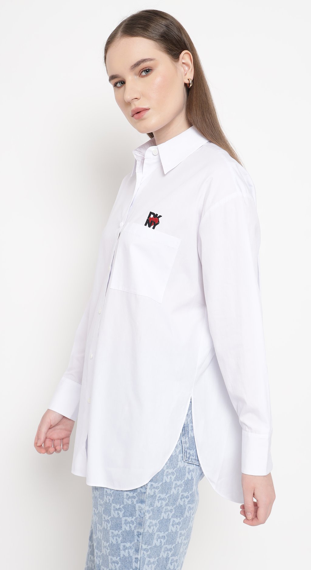 Spread Collar Heart of Ny Logo Shirt
