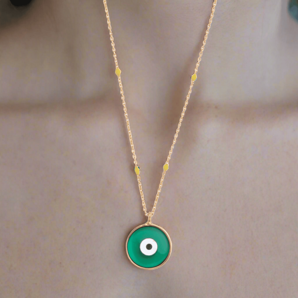 Garden Green Evil Eye Necklace