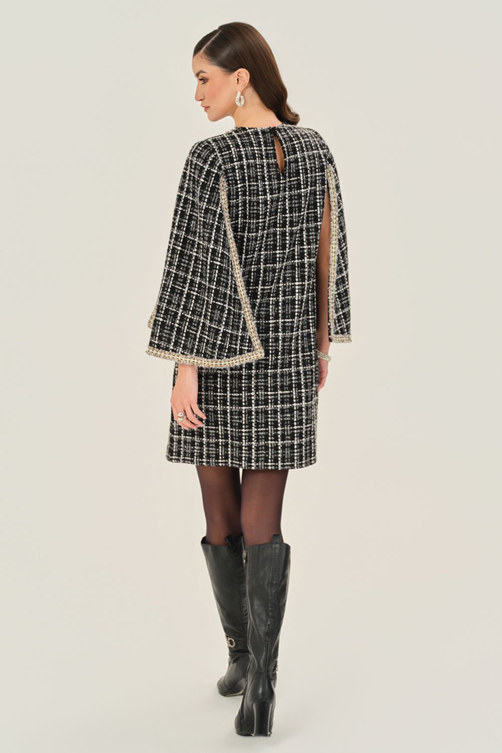 The Metallic Plaid Dress