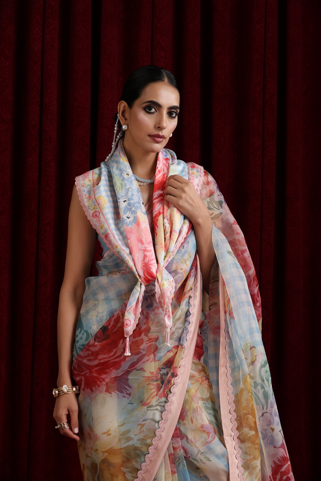 Rani Bloom Saree Set