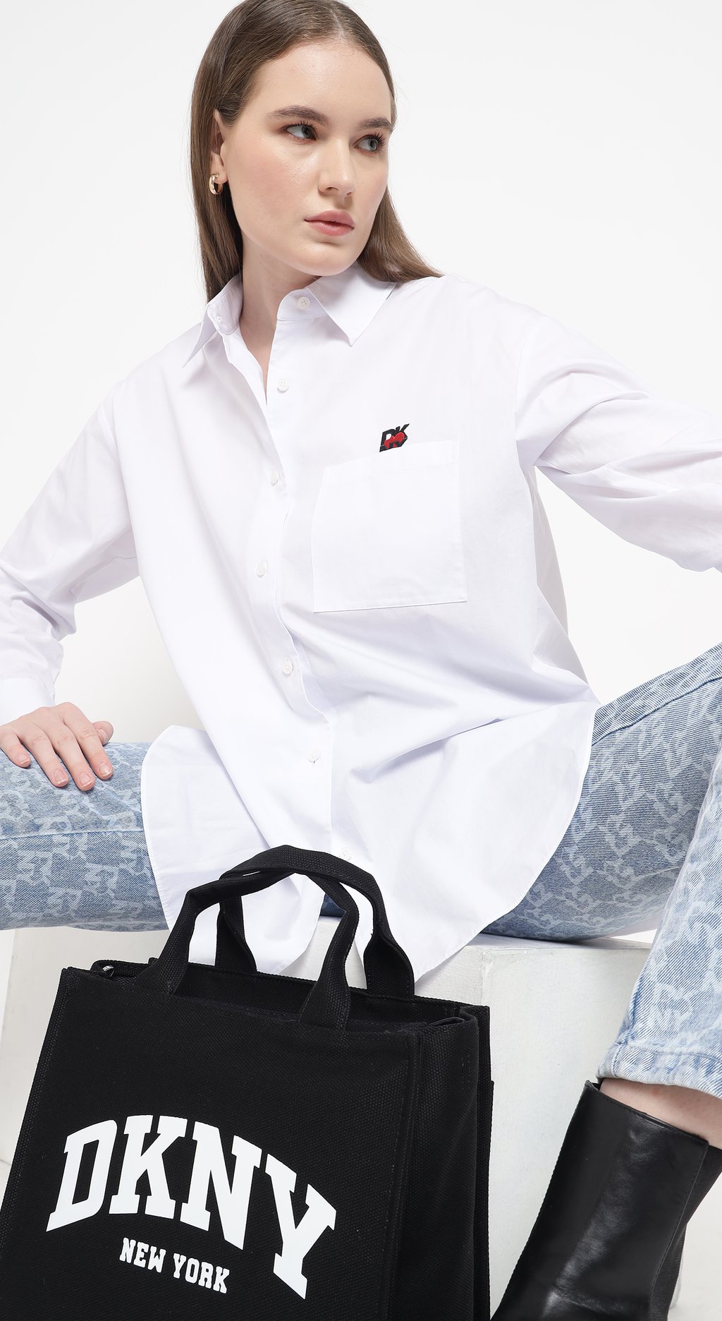 Spread Collar Heart of Ny Logo Shirt