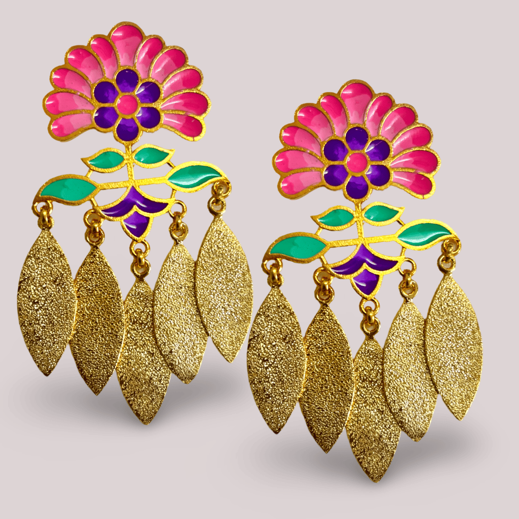 Pink Bloom Danglers