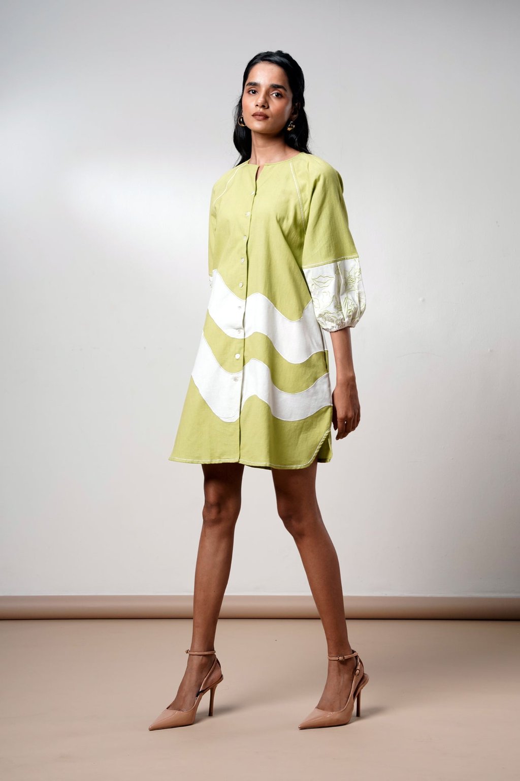 Hope Olive Bloom Short Dress