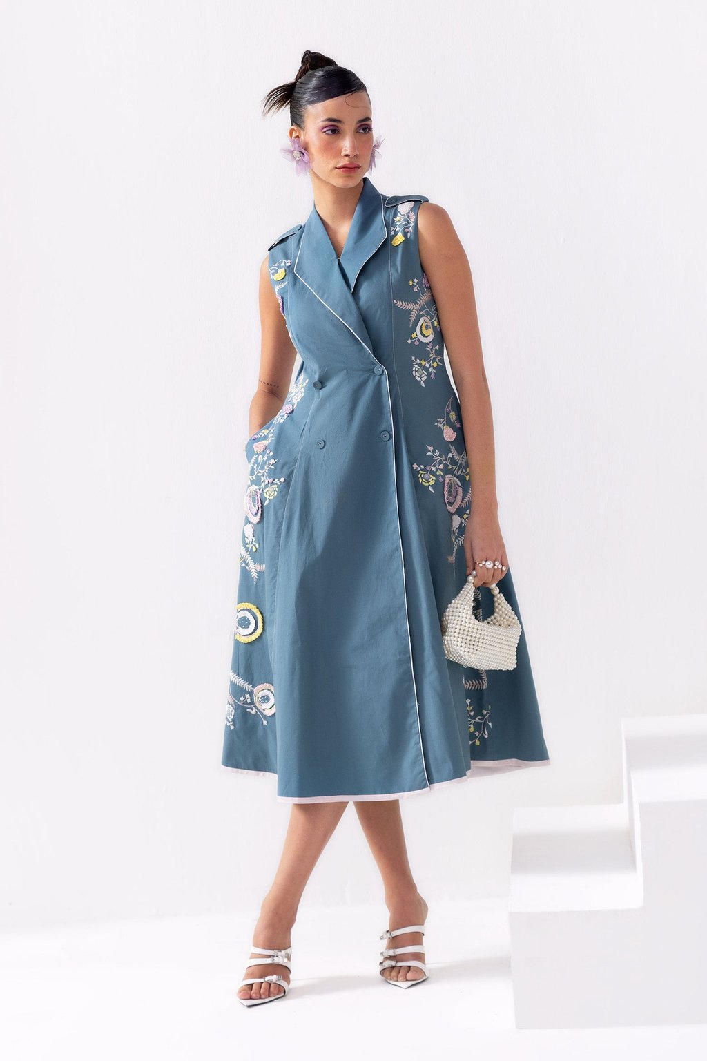 Sofia Trench Dress Petrol