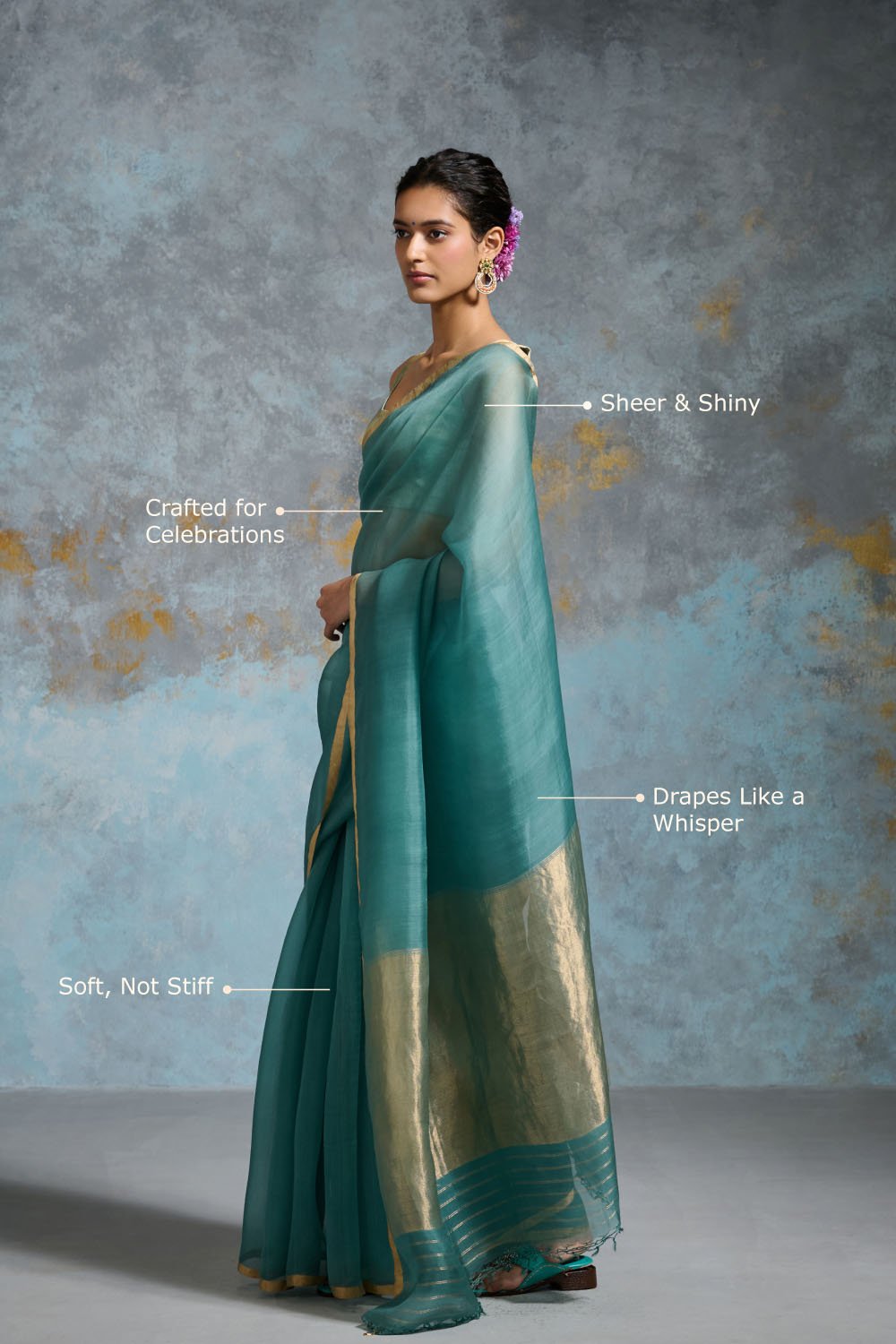 Sukanya Organza Teal Sarees