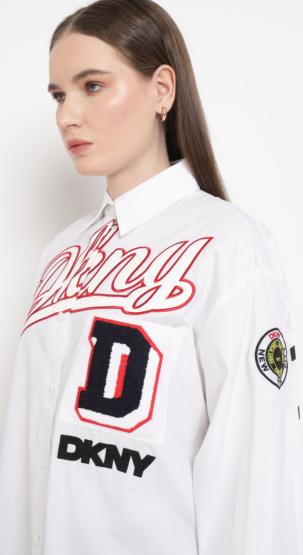 Spread Collar Heat of Ny  Patch & Embroidery Shirt