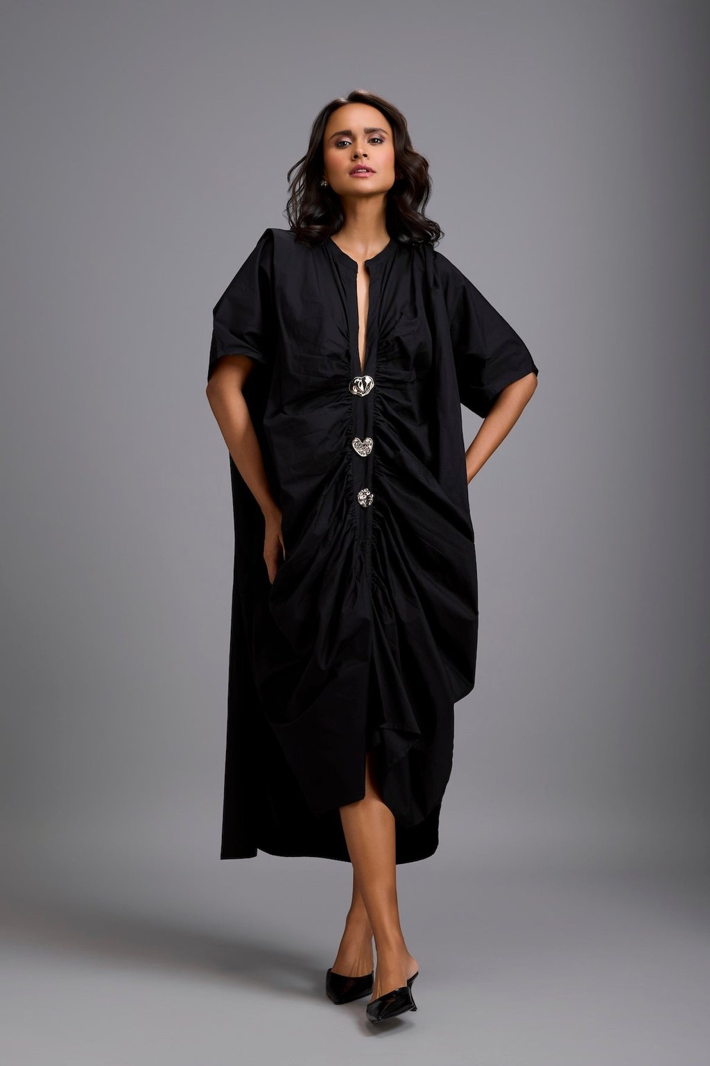 Draped Kaftan Dress