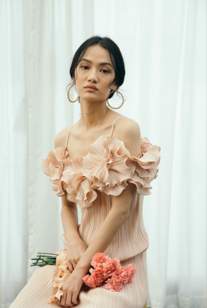 Pleated Flower Gown