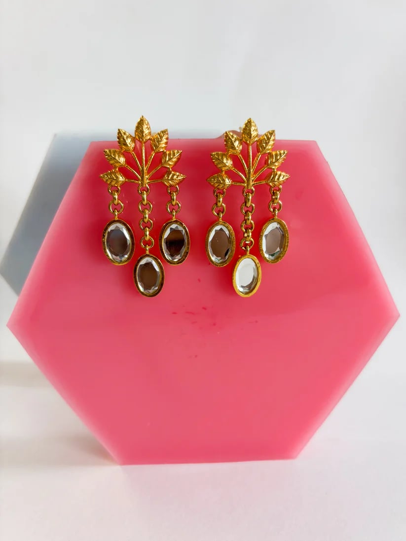 Petal Bloom Mirror Danglers
