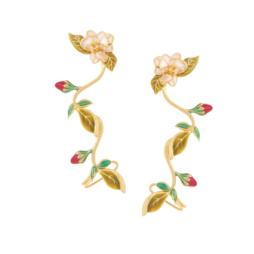 Mini Spring Ear Cuff - Pearl White