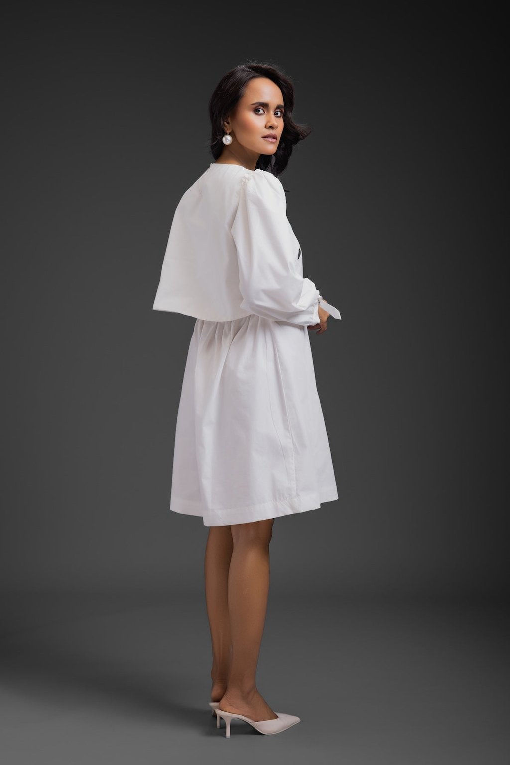 Cotton Dress with Neon Metallic Detailing