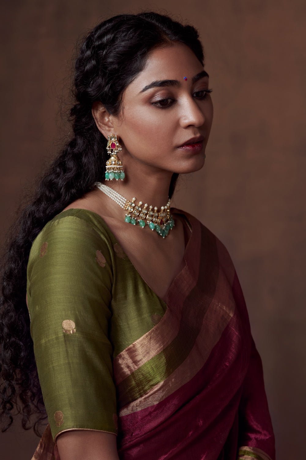 Bhama with Blouse Fabric