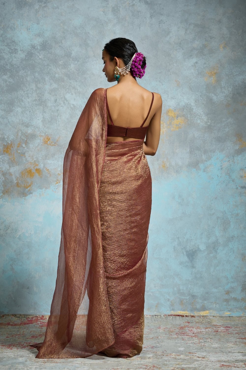 Sindoori Tissue Maroon Sarees